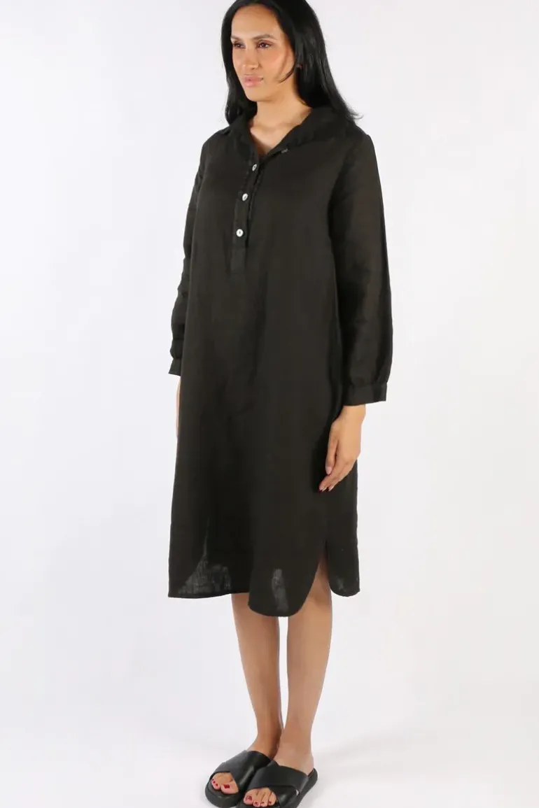 Blueberry Maria Pia Shirt Dress In Black