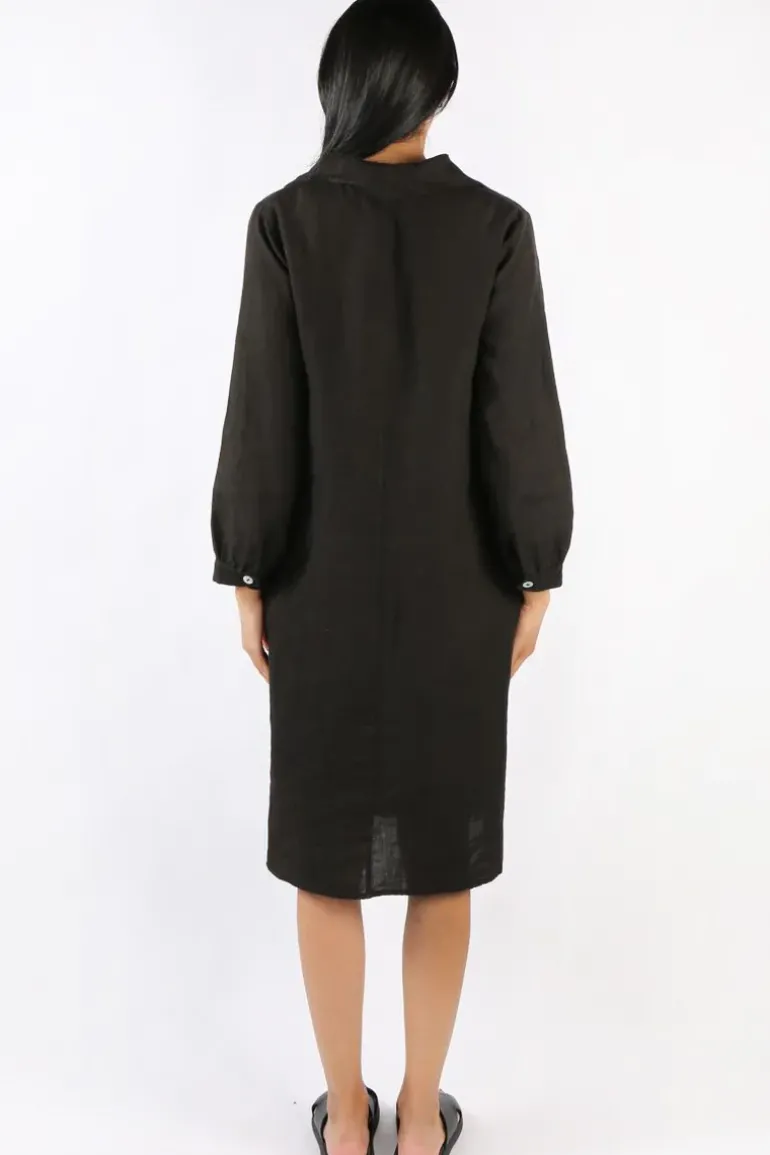 Blueberry Maria Pia Shirt Dress In Black