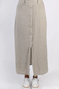 Blueberry Midi Straight Skirt In Beige