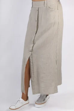 Blueberry Midi Straight Skirt In Beige