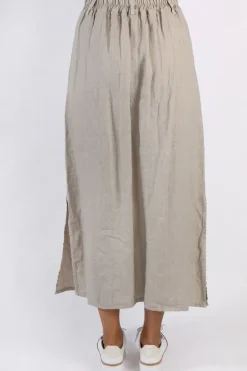 Blueberry Midi Straight Skirt In Beige