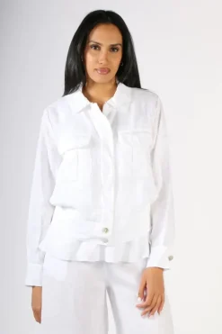 Blueberry Military Jacket In White