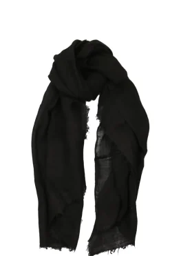 Blueberry Organic Linen Scarf In Black