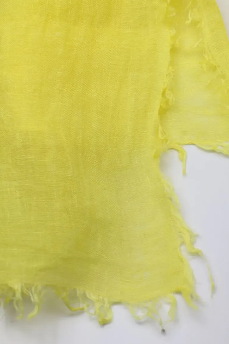 Blueberry Organic Linen Scarf In Yellow