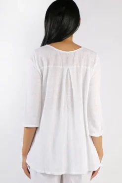 Blueberry Round Neck Top In White