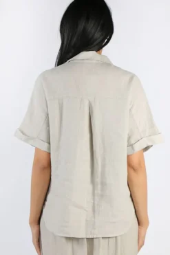 Blueberry Short Sleeve Shirt In Beige