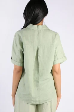 Blueberry Short Sleeve Shirt In Sage