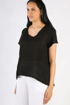 Blueberry Tee Top In Black