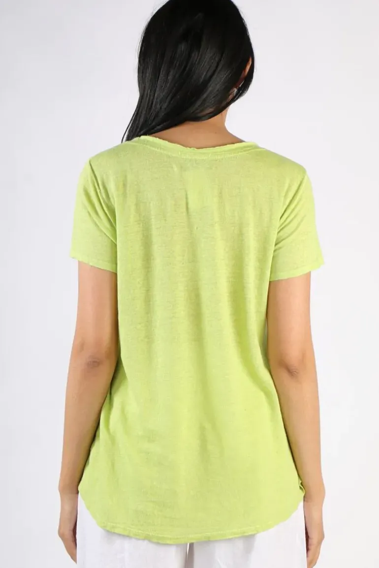 Blueberry Tee Top In Lime