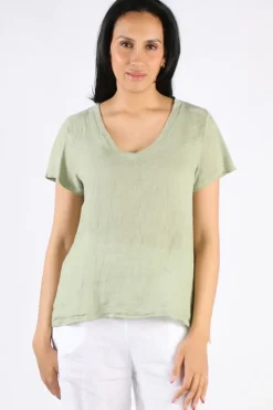 Blueberry Tee Top In Sage