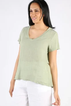 Blueberry Tee Top In Sage
