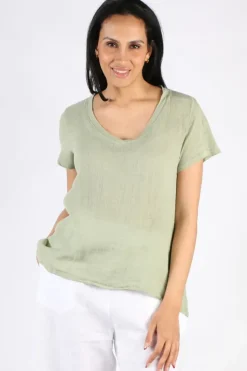 Blueberry Tee Top In Sage
