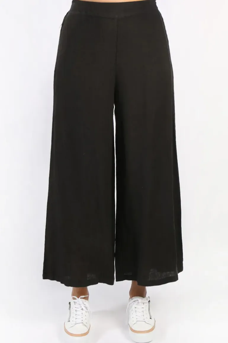 Blueberry Wide Leg Palazzo In Black