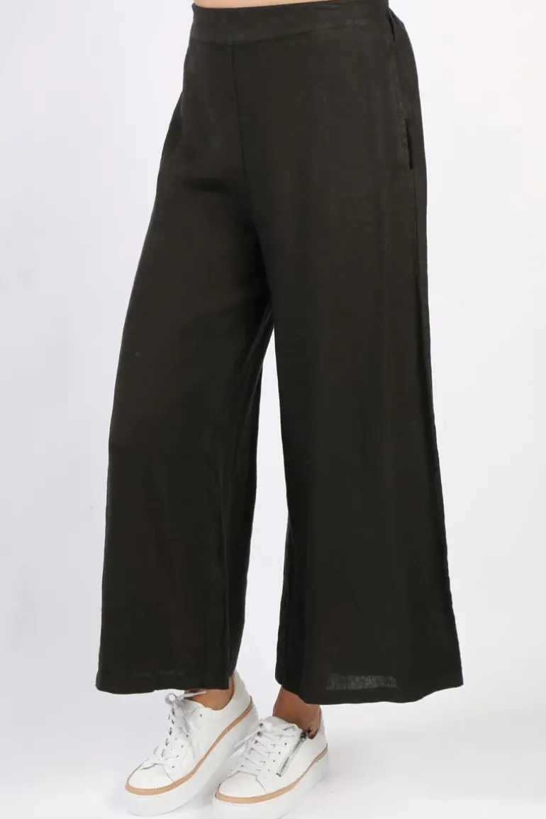 Blueberry Wide Leg Palazzo In Black