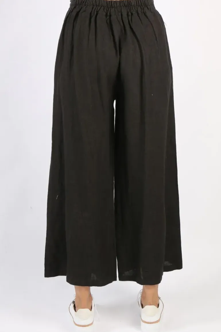 Blueberry Wide Leg Palazzo In Black