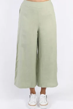 Blueberry Wide Leg Palazzo In Sage
