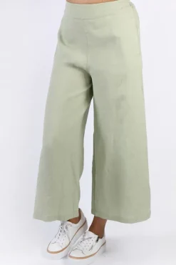 Blueberry Wide Leg Palazzo In Sage