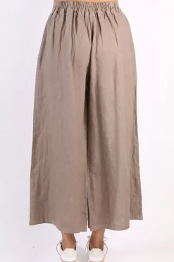 Blueberry Wide Leg Palazzo In Fango