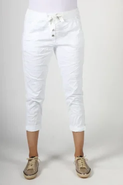 Bohemia Button Jogger In White