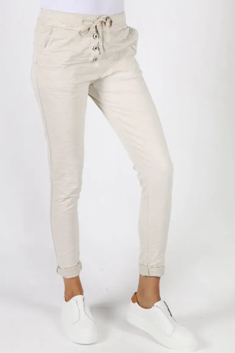 Bohemia Soft Button Jogger In Sand