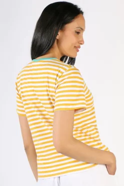 Boom Shankar Sago Top In Mustard Stripe