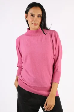 Bridge And Lord Dolman Sleeve Jumper In Rose