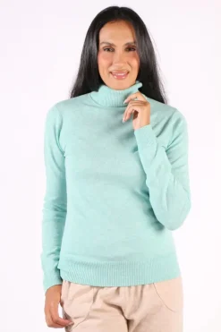Bridge And Lord Essential Polo Neck Rosie Jumper In Seafoam