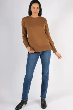 Bridge And Lord Relaxed Crew Neck Jumper In Espresso