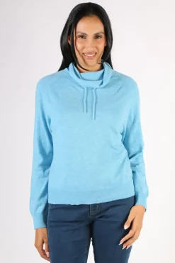 Bridge And Lord Snood Neck Jumper In Blue