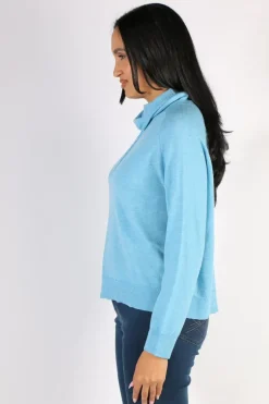 Bridge And Lord Snood Neck Jumper In Blue