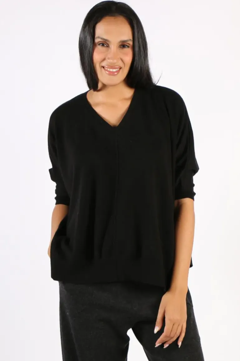 Bridge And Lord Vee Poncho Pullover In Black