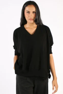 Bridge And Lord Vee Poncho Pullover In Black