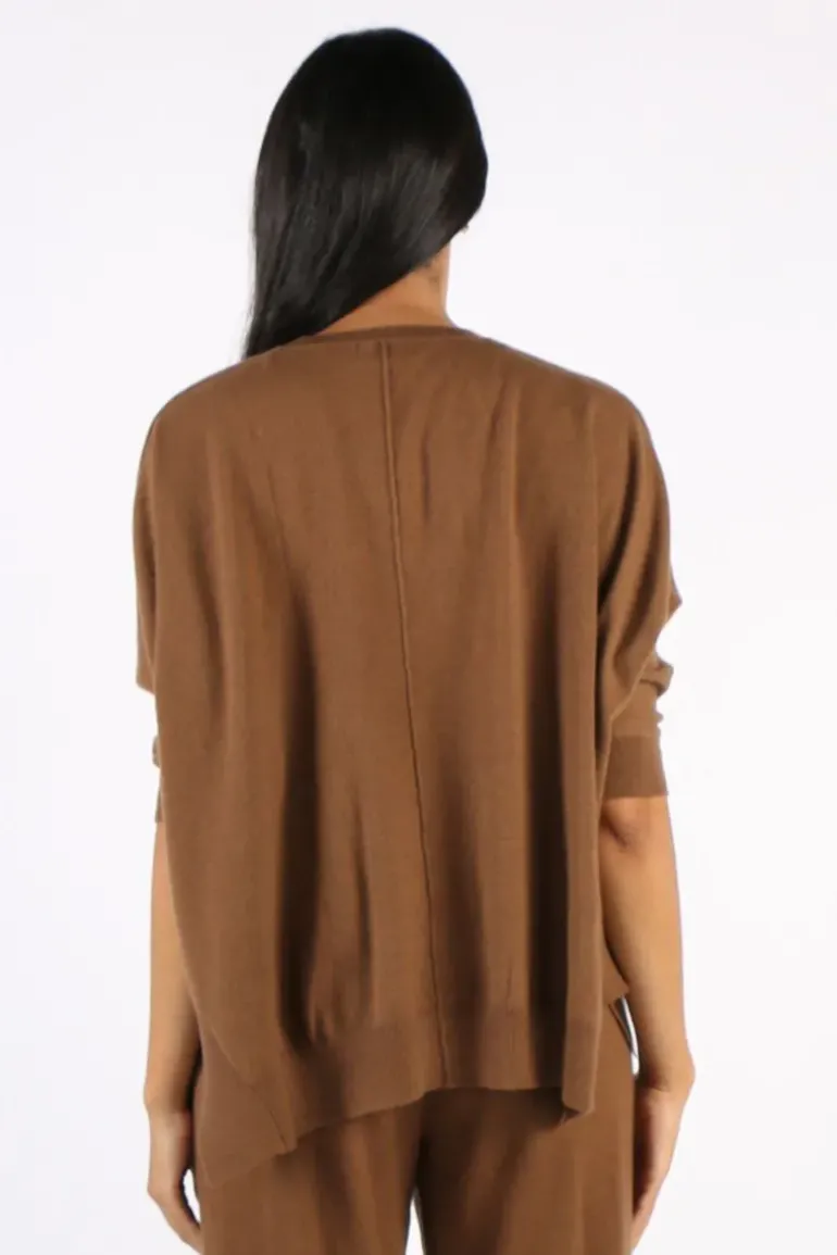 Bridge And Lord Vee Poncho Pullover In Espresso