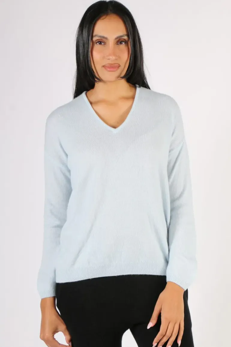 C & Co Boyfriend Jumper In Pale Blue