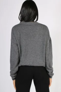 C & Co Crop Cardi In Charcoal