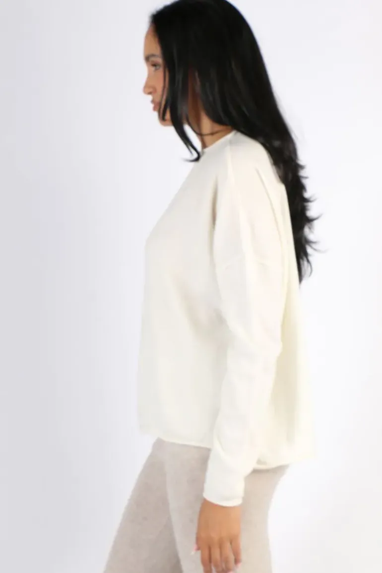 C & Co Roll Edge Jumper In Snow