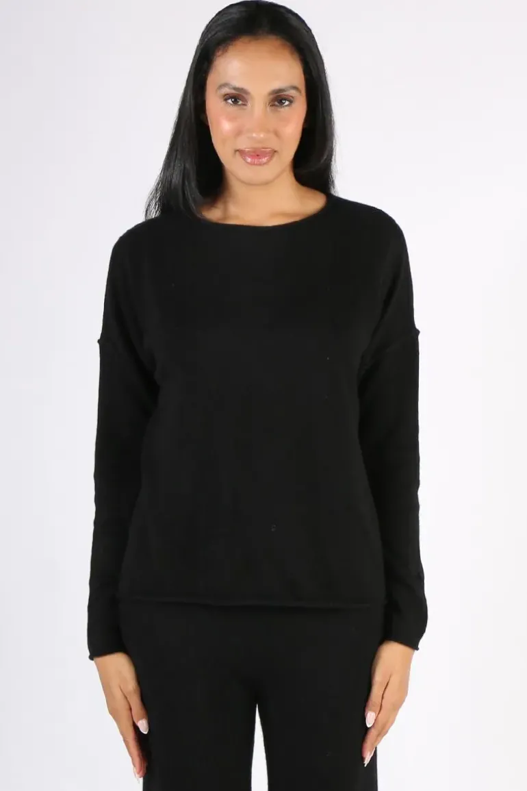 C & Co Roll Edge Jumper In Black