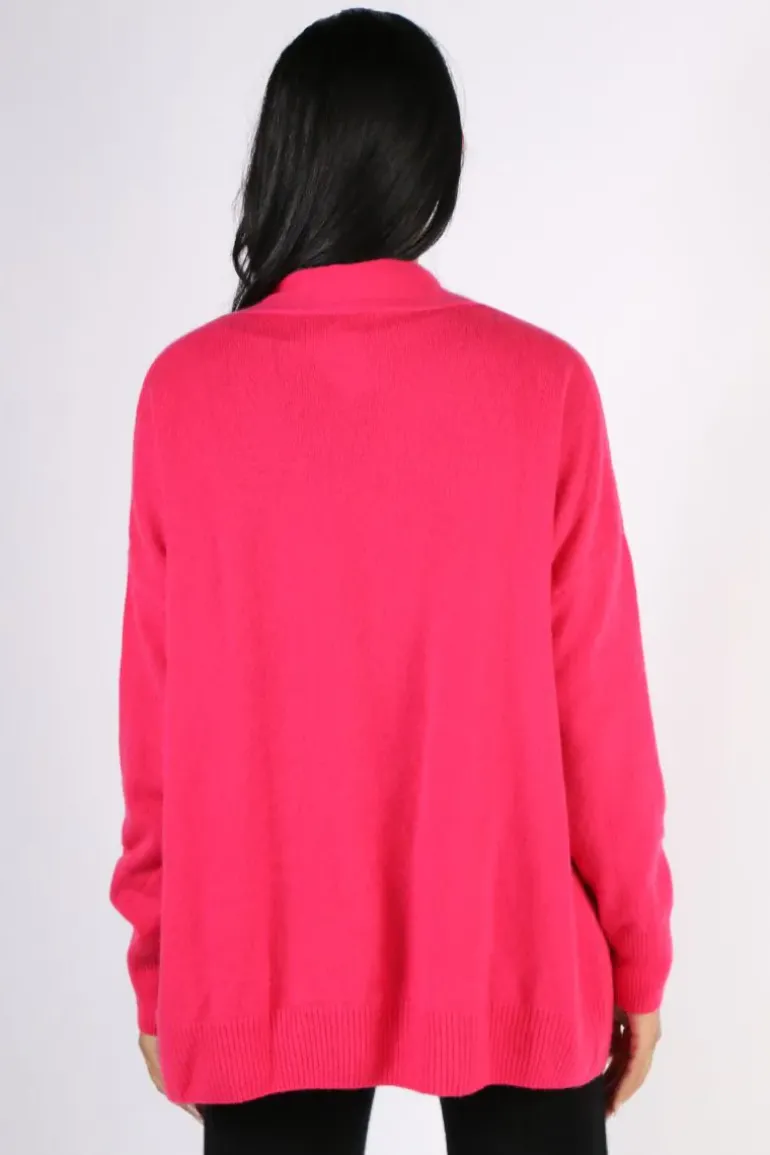 C & Co Wrap Cardi In Hot Pink