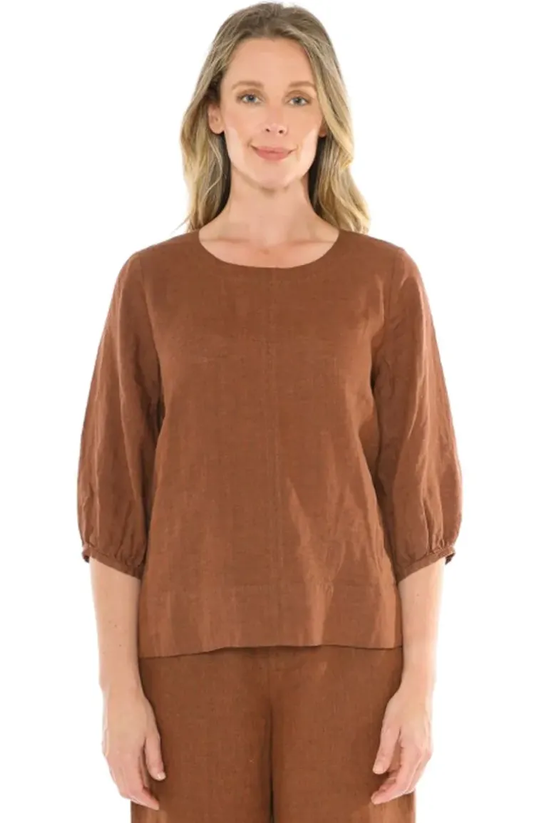 Center Seam Top In Tan By Jump
