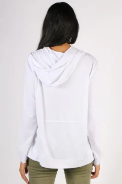 Clarity Cameron Hood Top In White