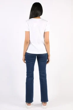 Classic V Neck Tee By Jump In White