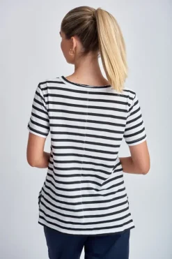 Cloth Paper Scissor Slub Stripe Tee In Black