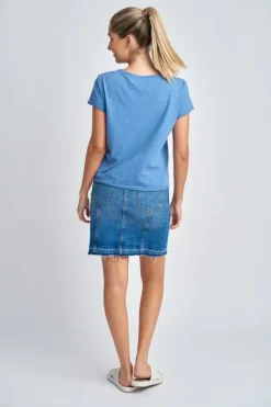Cloth Paper Scissor Slub Crew Tee In Blue