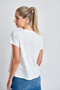 Cloth Paper Scissor Slub Crew Tee In White