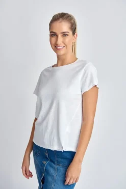 Cloth Paper Scissor Slub Crew Tee In White