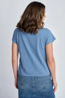 Cloth Paper Scissors Cap Sleeve Tee In Blue