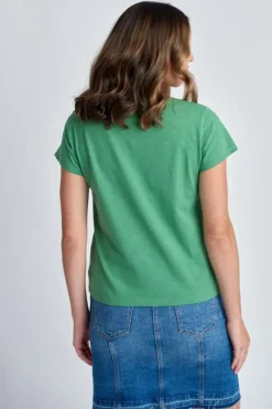 Cloth Paper Scissors Cap Sleeve Tee In Green