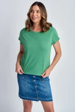 Cloth Paper Scissors Cap Sleeve Tee In Green