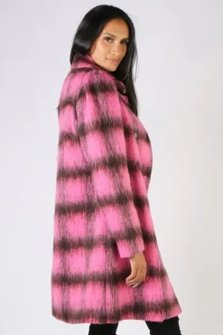 Cooper Double Scoop Coat In Pink