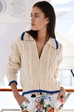Cooper Let Knit Be Jacket In Ivory